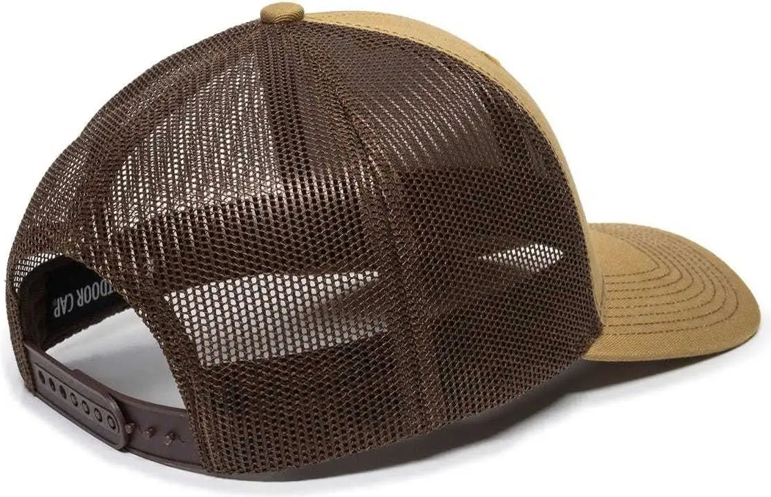 OC Sports OC771 Adjustable Mesh Back Cap - Old Gold Brown - Gold Brown / 6 7/8’’ - 7 1/2’’