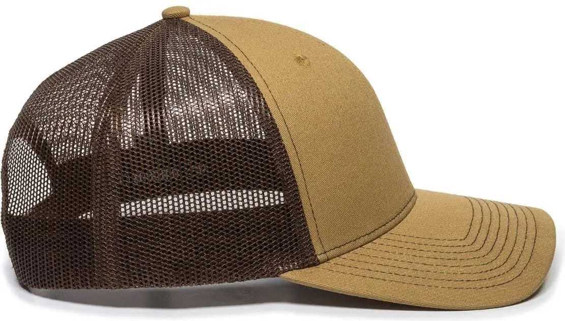 OC Sports OC771 Adjustable Mesh Back Cap - Old Gold Brown - Gold Brown / 6 7/8’’ - 7 1/2’’