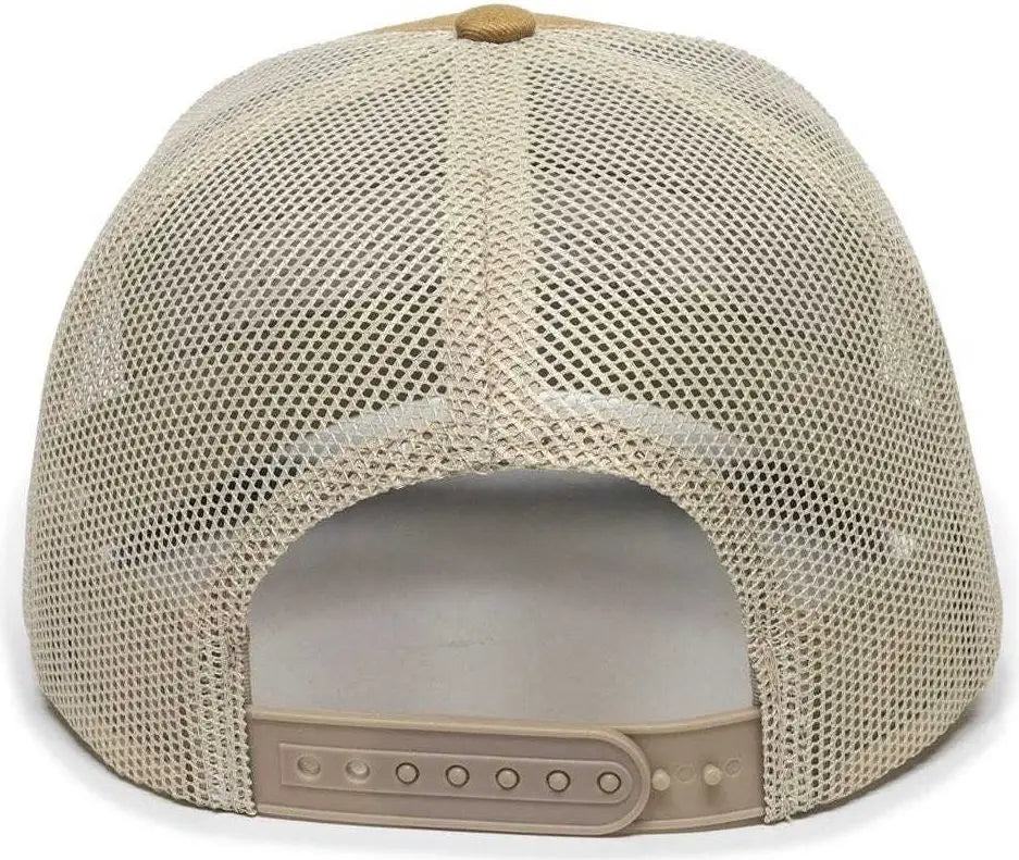 OC Sports OC771 Adjustable Mesh Back Cap - Old Gold Khaki Slate - Gold Khaki / 6 7/8’’ - 7 1/2’’