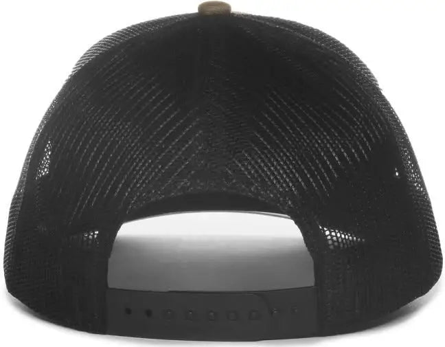 OC Sports OC771 Adjustable Mesh Back Cap - Olive Black - Black / OSFM