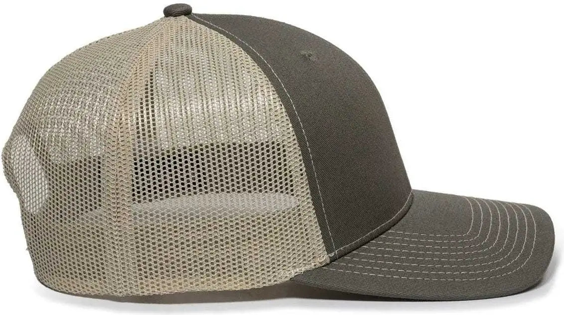 OC Sports OC771 Adjustable Mesh Back Cap - Olive Khaki - Olive Khaki / 6 7/8’’ - 7 1/2’’