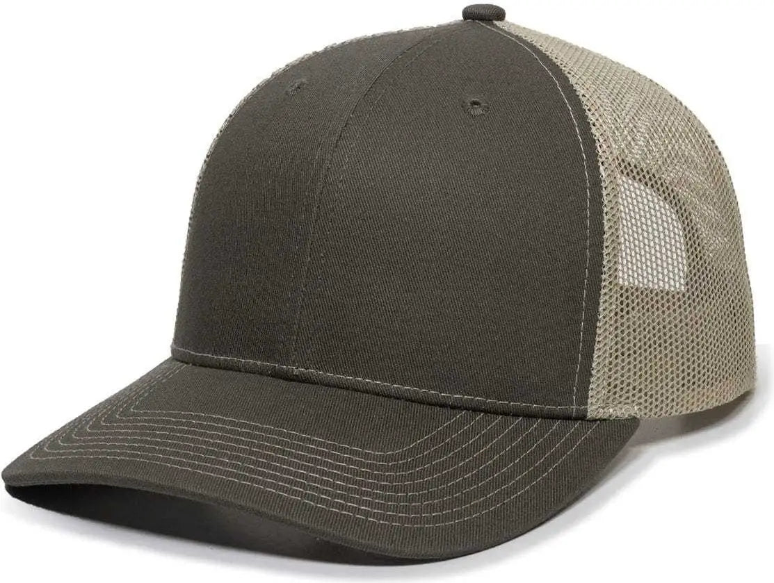 OC Sports OC771 Adjustable Mesh Back Cap - Olive Khaki - Olive Khaki / 6 7/8’’ - 7 1/2’’