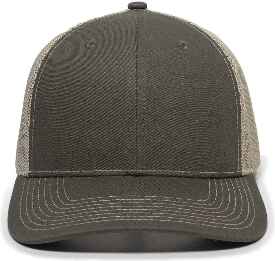 OC Sports OC771 Adjustable Mesh Back Cap - Olive Khaki - Olive Khaki / 6 7/8’’ - 7 1/2’’
