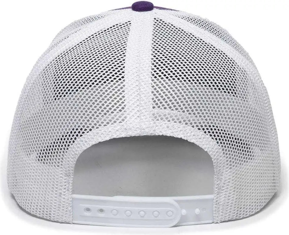 OC Sports OC771 Adjustable Mesh Back Cap - Purple White - Purple White / 6 7/8’’ - 7 1/2’’
