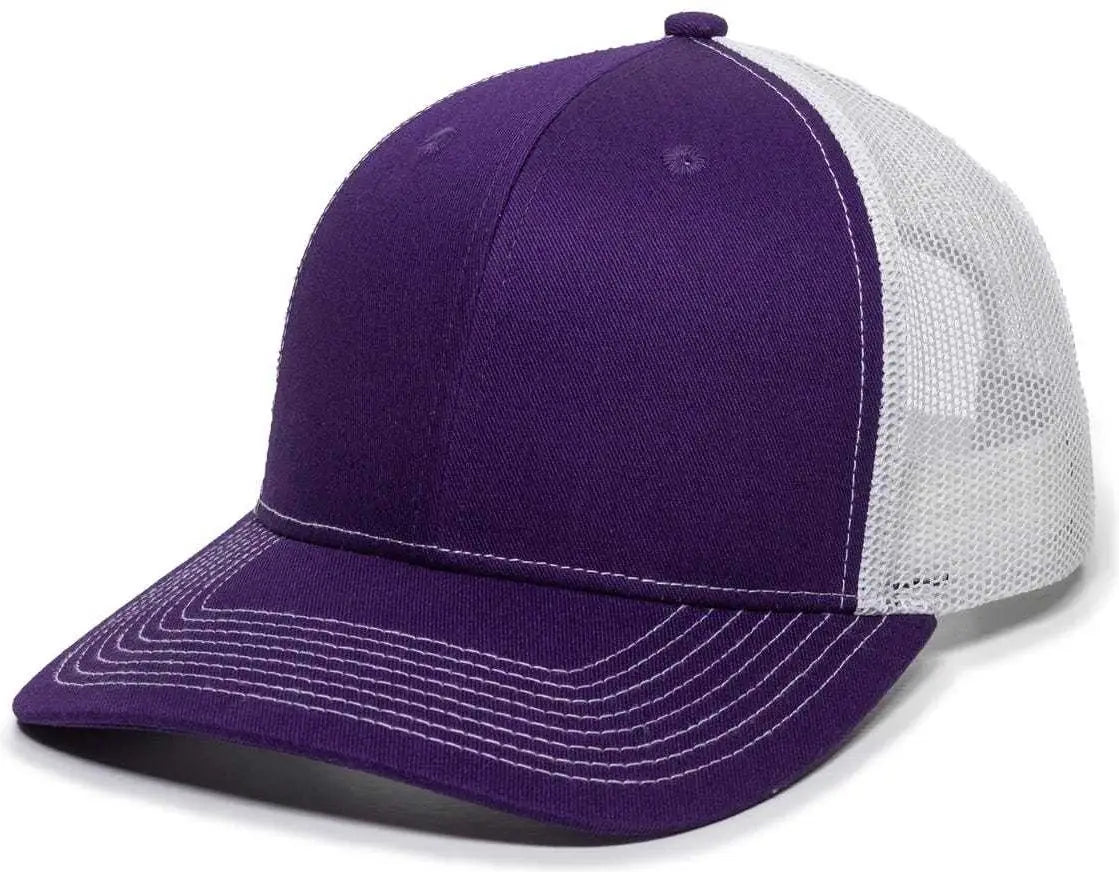 OC Sports OC771 Adjustable Mesh Back Cap - Purple White - Purple White / 6 7/8’’ - 7 1/2’’