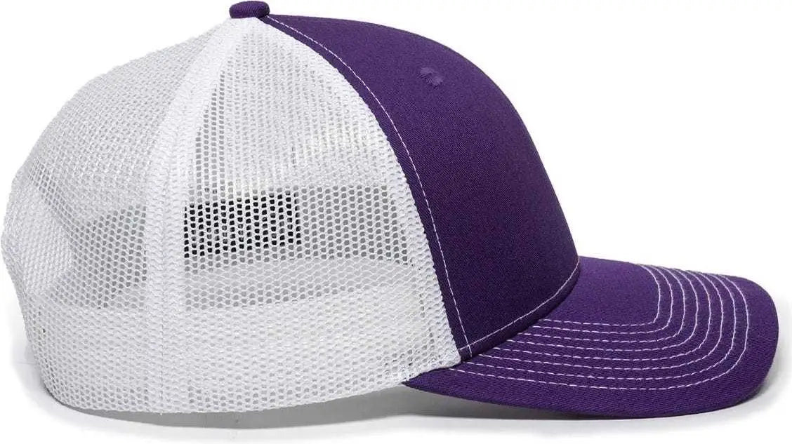 OC Sports OC771 Adjustable Mesh Back Cap - Purple White - Purple White / 6 7/8’’ - 7 1/2’’