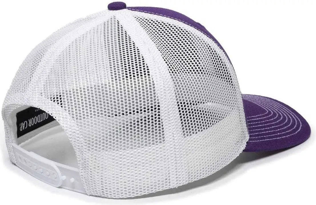 OC Sports OC771 Adjustable Mesh Back Cap - Purple White - Purple White / 6 7/8’’ - 7 1/2’’