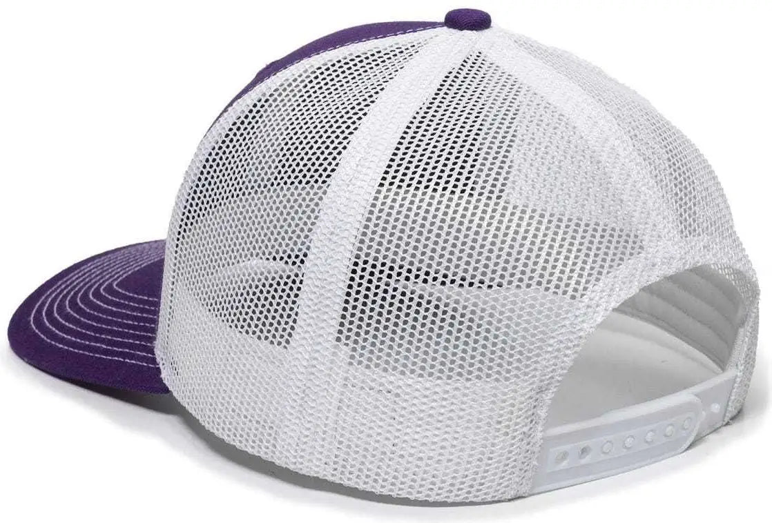 OC Sports OC771 Adjustable Mesh Back Cap - Purple White - Purple White / 6 7/8’’ - 7 1/2’’