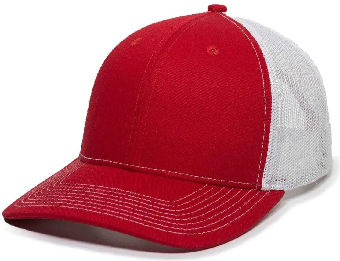 OC Sports OC771 Adjustable Mesh Back Cap - Red White