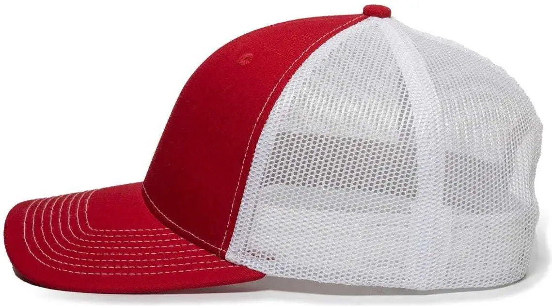 OC Sports OC771 Adjustable Mesh Back Cap - Red White