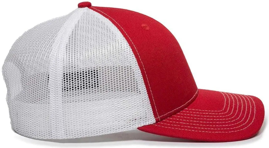 OC Sports OC771 Adjustable Mesh Back Cap - Red White