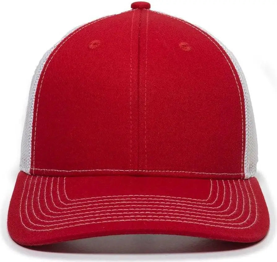 OC Sports OC771 Adjustable Mesh Back Cap - Red White
