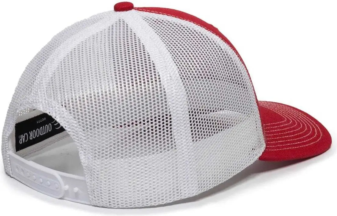 OC Sports OC771 Adjustable Mesh Back Cap - Red White