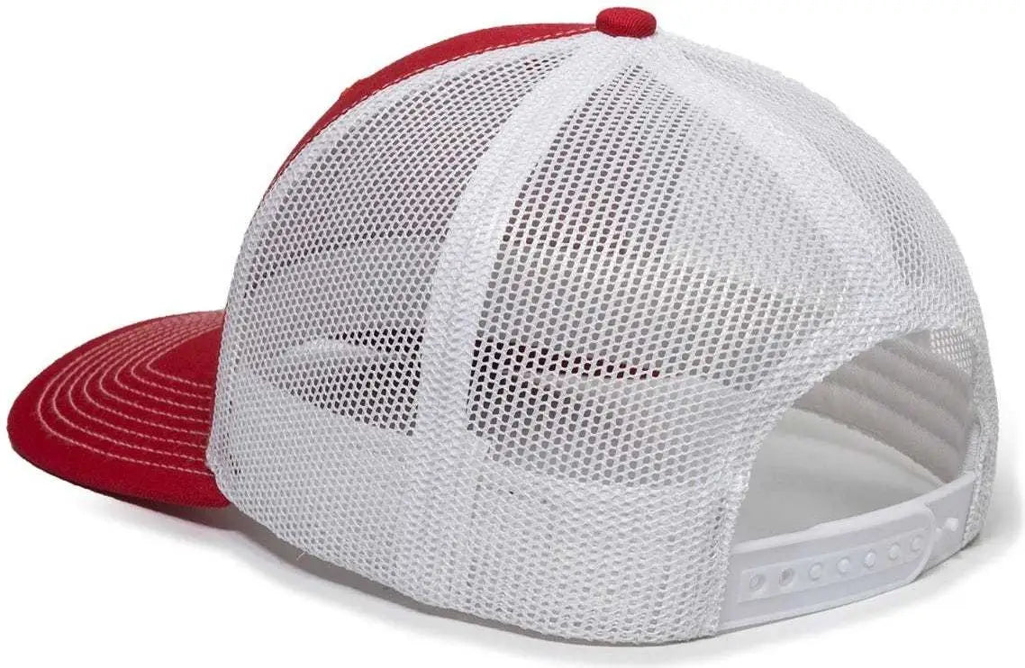 OC Sports OC771 Adjustable Mesh Back Cap - Red White