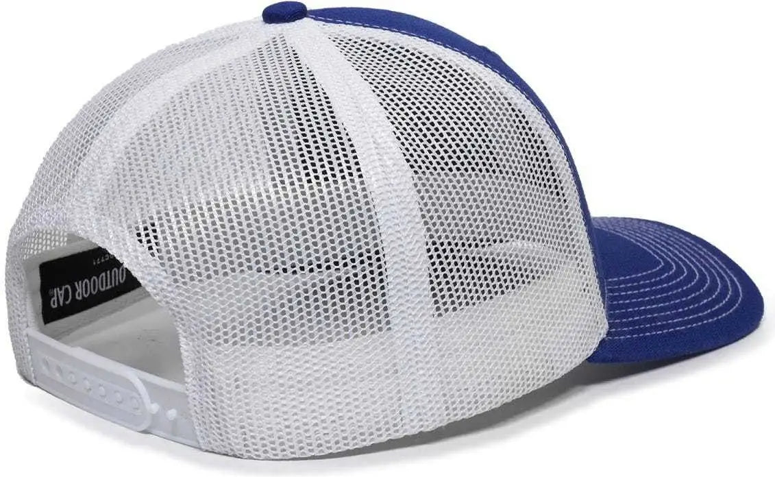 OC Sports OC771 Adjustable Mesh Back Cap - Royal White
