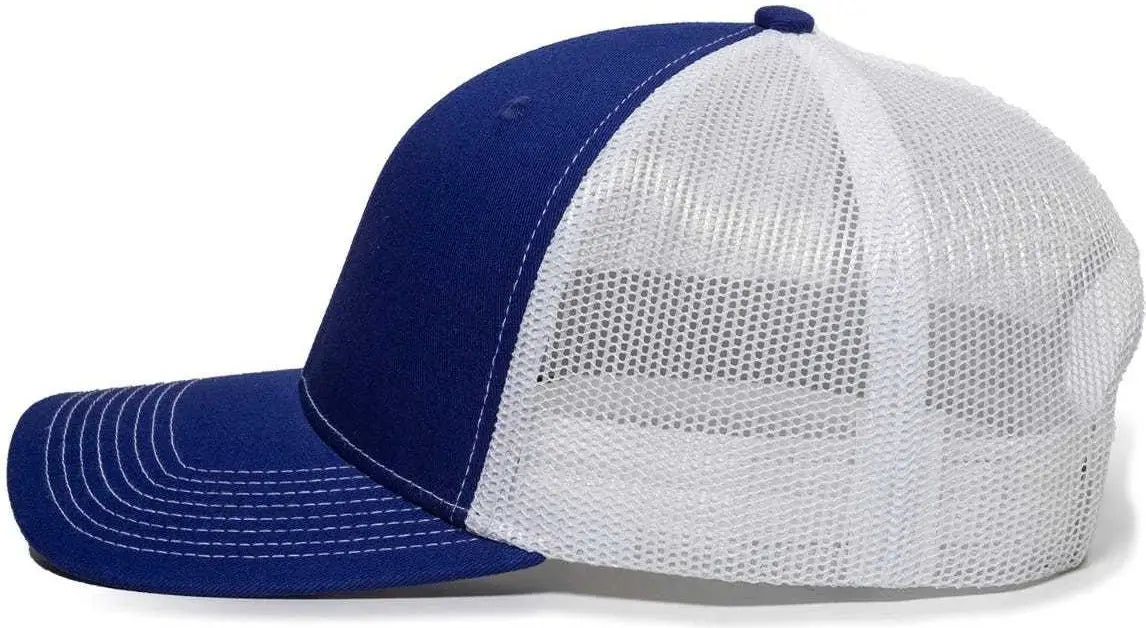 OC Sports OC771 Adjustable Mesh Back Cap - Royal White