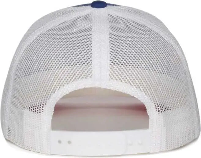 OC Sports OC771 Adjustable Mesh Back Cap - Royal White Red - Royal White Red / OSFM