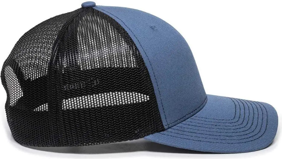 OC Sports OC771 Adjustable Mesh Back Cap - Slate Black - Navy Black / 6 7/8’’ - 7 1/2’’