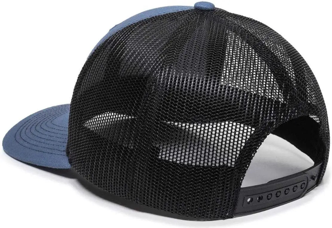 OC Sports OC771 Adjustable Mesh Back Cap - Slate Black - Navy Black / 6 7/8’’ - 7 1/2’’