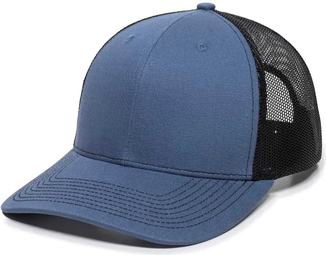 OC Sports OC771 Adjustable Mesh Back Cap - Slate Black - Navy Black / 6 7/8’’ - 7 1/2’’