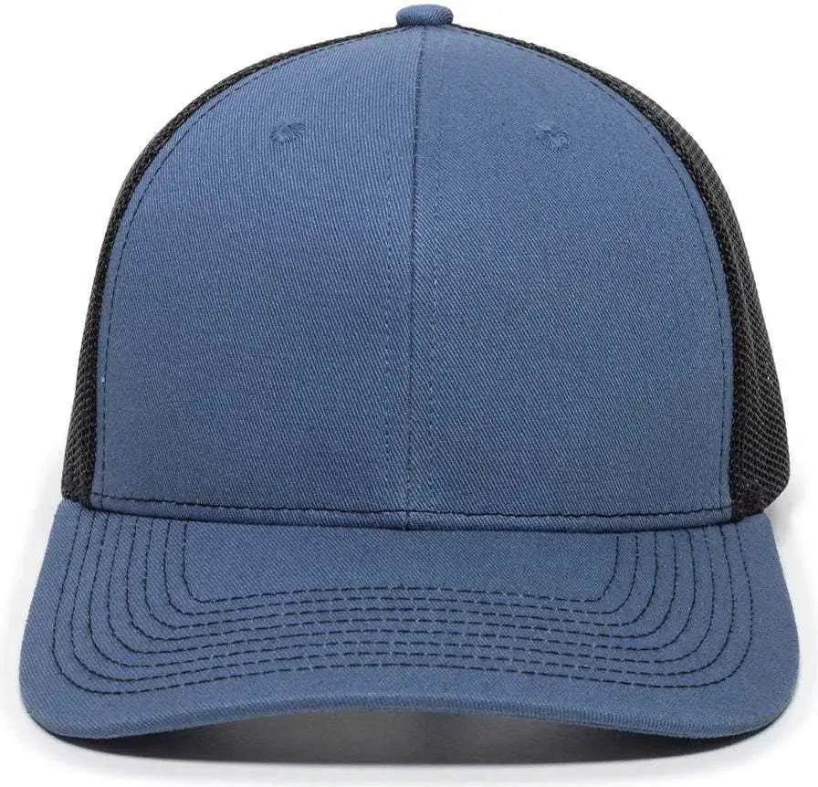 OC Sports OC771 Adjustable Mesh Back Cap - Slate Black - Navy Black / 6 7/8’’ - 7 1/2’’