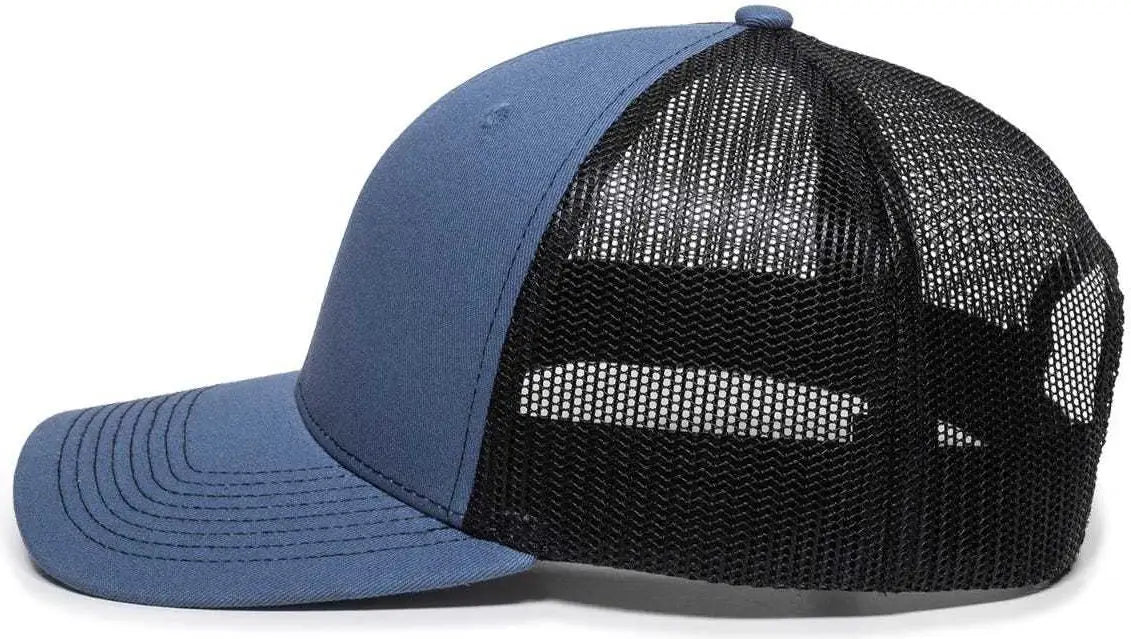 OC Sports OC771 Adjustable Mesh Back Cap - Slate Black - Navy Black / 6 7/8’’ - 7 1/2’’