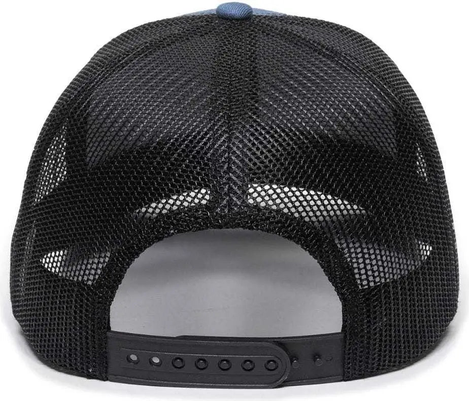 OC Sports OC771 Adjustable Mesh Back Cap - Slate Black - Navy Black / 6 7/8’’ - 7 1/2’’