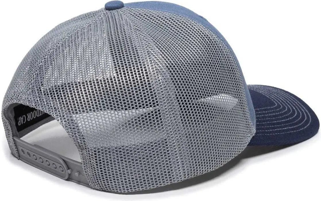 OC Sports OC771 Adjustable Mesh Back Cap - Slate Gray Navy - Navy Gray / 6 7/8’’ - 7 1/2’’