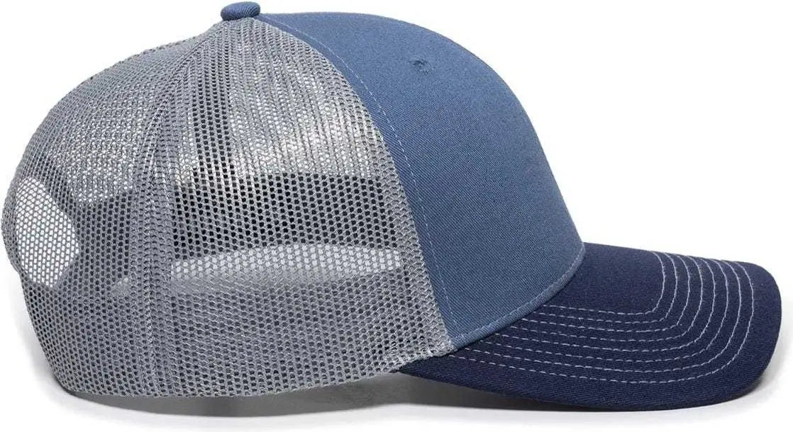 OC Sports OC771 Adjustable Mesh Back Cap - Slate Gray Navy - Navy Gray / 6 7/8’’ - 7 1/2’’
