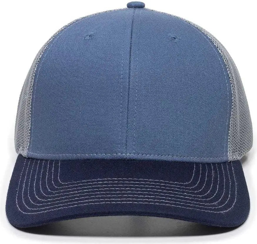 OC Sports OC771 Adjustable Mesh Back Cap - Slate Gray Navy - Navy Gray / 6 7/8’’ - 7 1/2’’