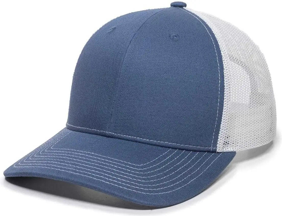 OC Sports OC771 Adjustable Mesh Back Cap - Slate White - Navy White / 6 7/8’’ - 7 1/2’’