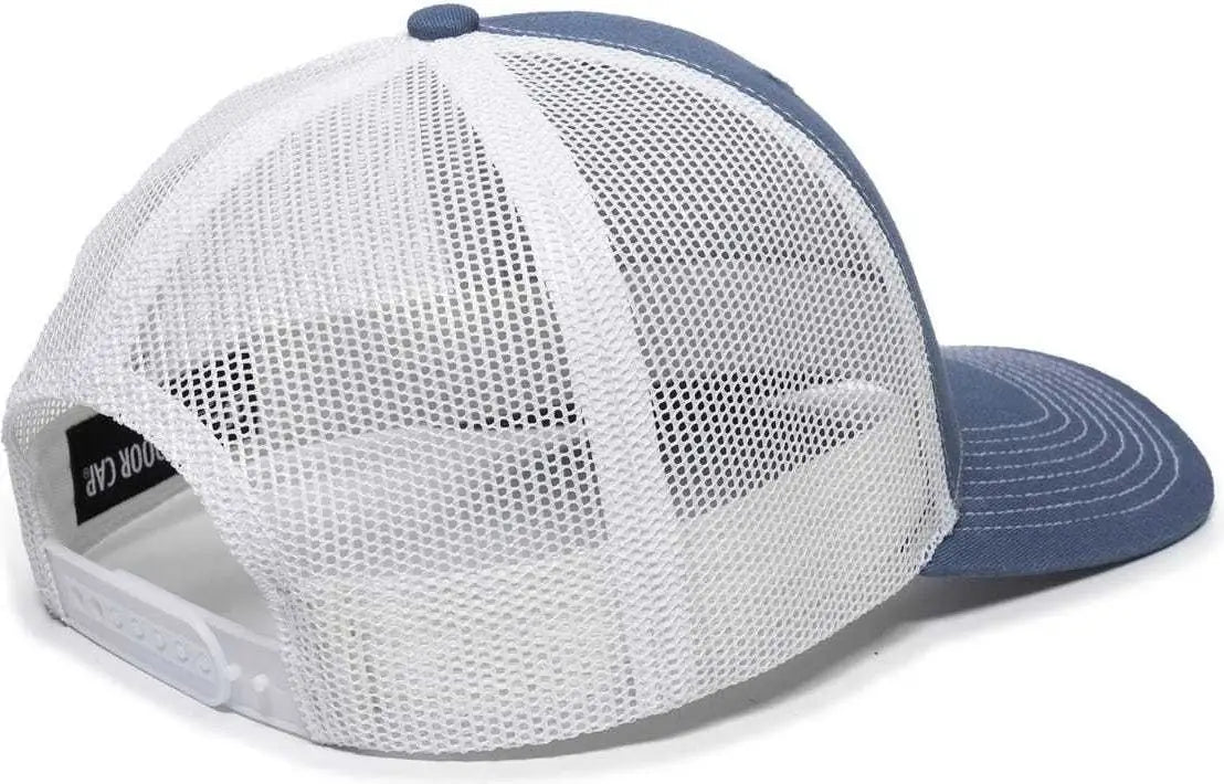OC Sports OC771 Adjustable Mesh Back Cap - Slate White - Navy White / 6 7/8’’ - 7 1/2’’