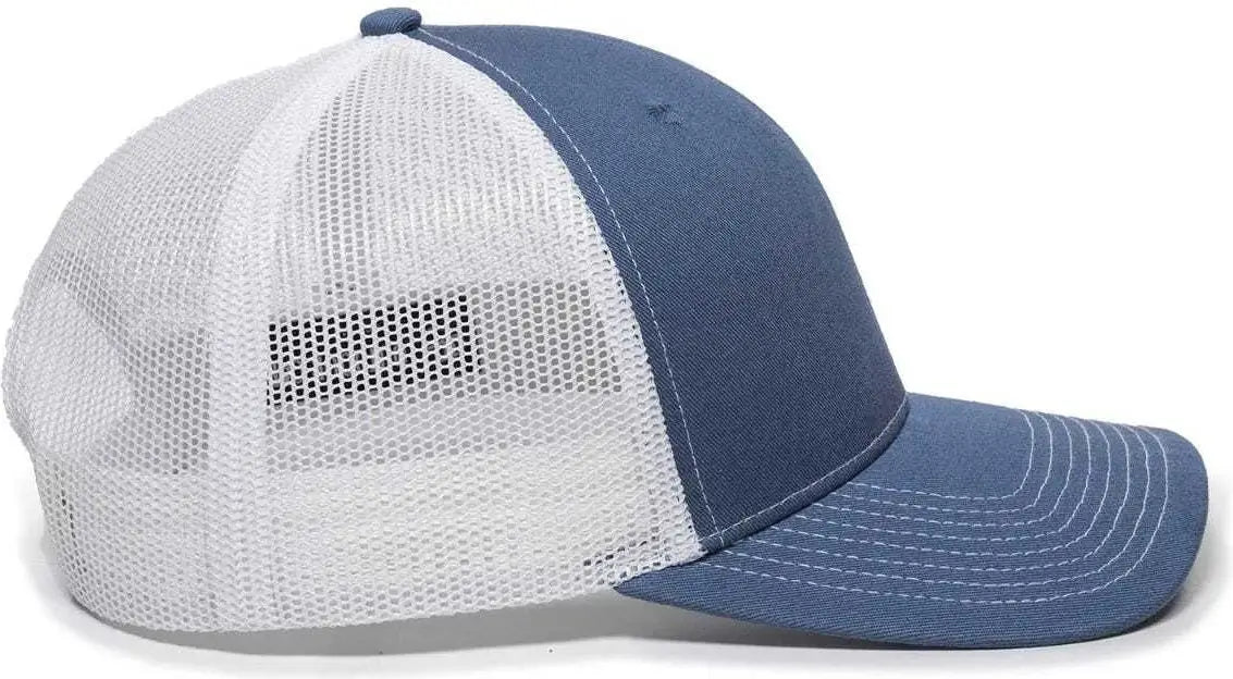 OC Sports OC771 Adjustable Mesh Back Cap - Slate White - Navy White / 6 7/8’’ - 7 1/2’’