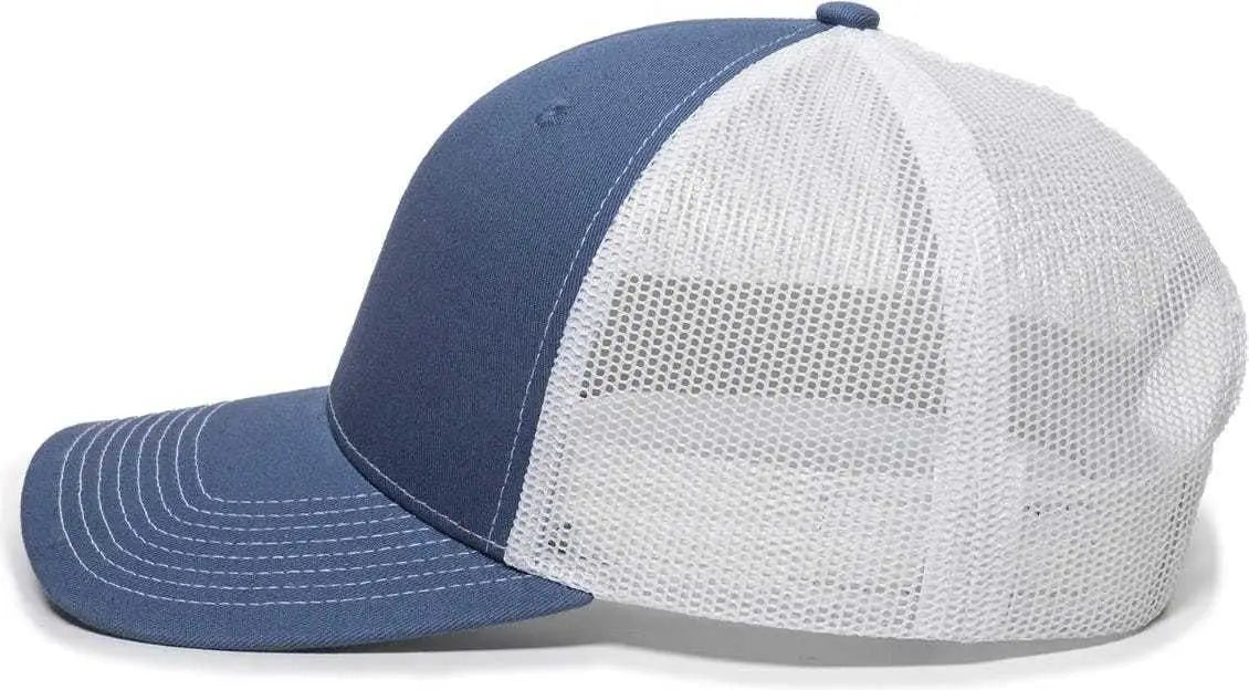 OC Sports OC771 Adjustable Mesh Back Cap - Slate White - Navy White / 6 7/8’’ - 7 1/2’’