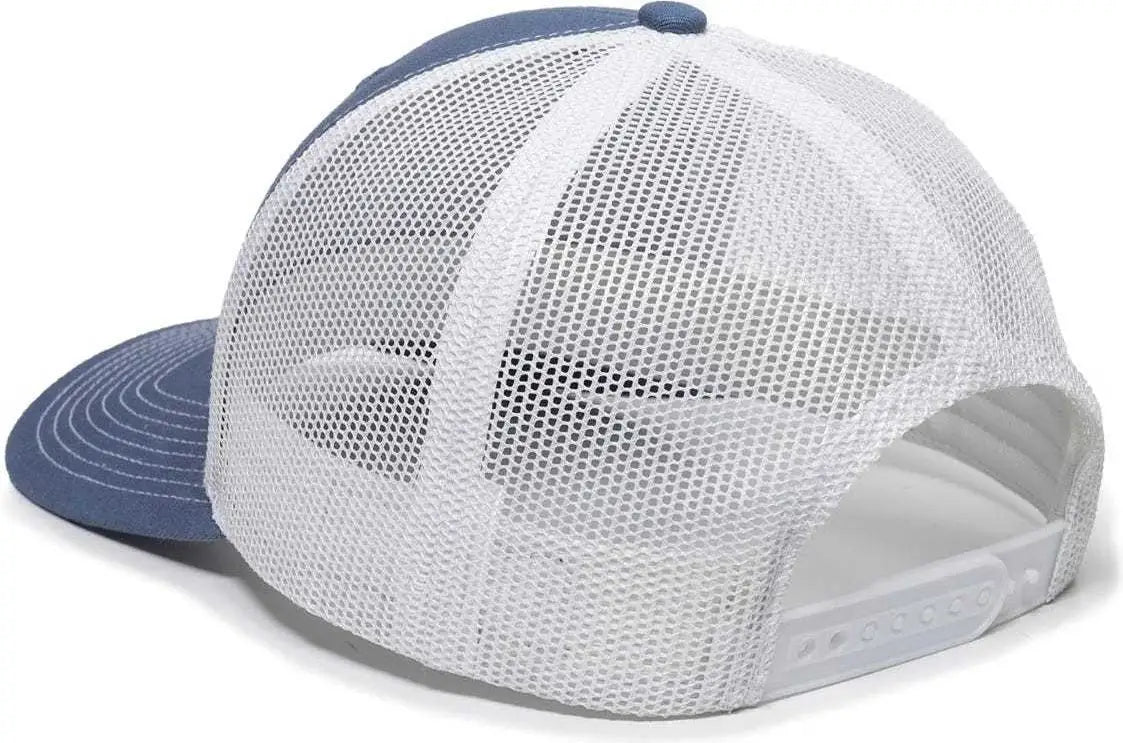 OC Sports OC771 Adjustable Mesh Back Cap - Slate White - Navy White / 6 7/8’’ - 7 1/2’’