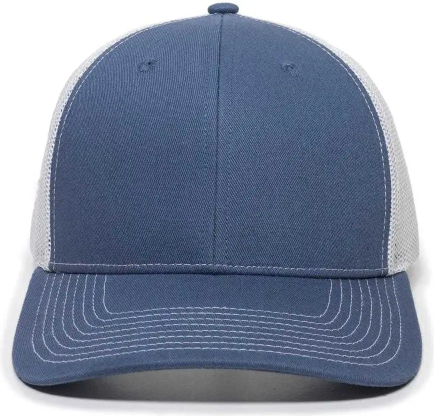 OC Sports OC771 Adjustable Mesh Back Cap - Slate White - Navy White / 6 7/8’’ - 7 1/2’’