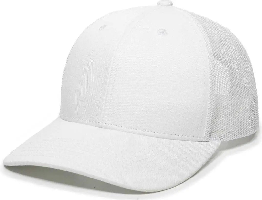 OC Sports OC771 Adjustable Mesh Back Cap - White - White / 6 7/8’’ - 7 1/2’’