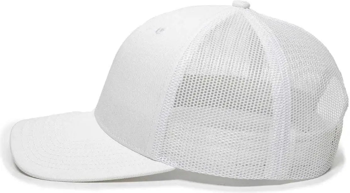 OC Sports OC771 Adjustable Mesh Back Cap - White - White / 6 7/8’’ - 7 1/2’’