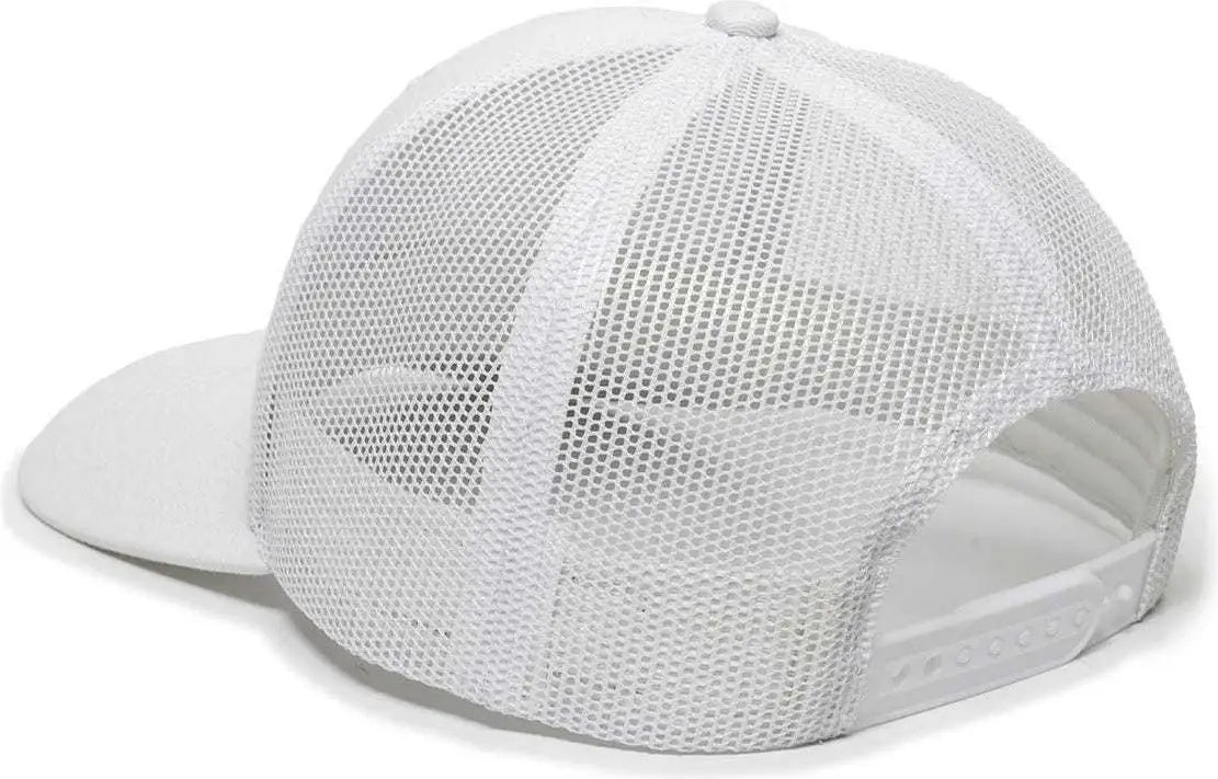 OC Sports OC771 Adjustable Mesh Back Cap - White - White / 6 7/8’’ - 7 1/2’’