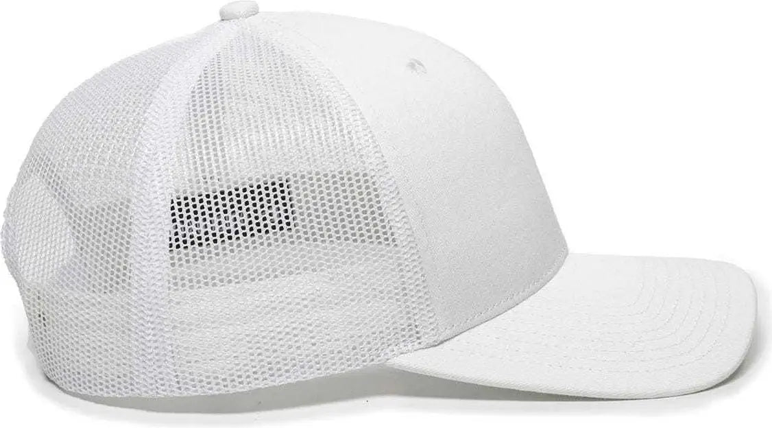OC Sports OC771 Adjustable Mesh Back Cap - White - White / 6 7/8’’ - 7 1/2’’