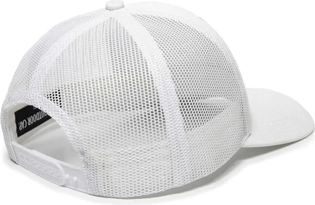 OC Sports OC771 Adjustable Mesh Back Cap - White - White / 6 7/8’’ - 7 1/2’’