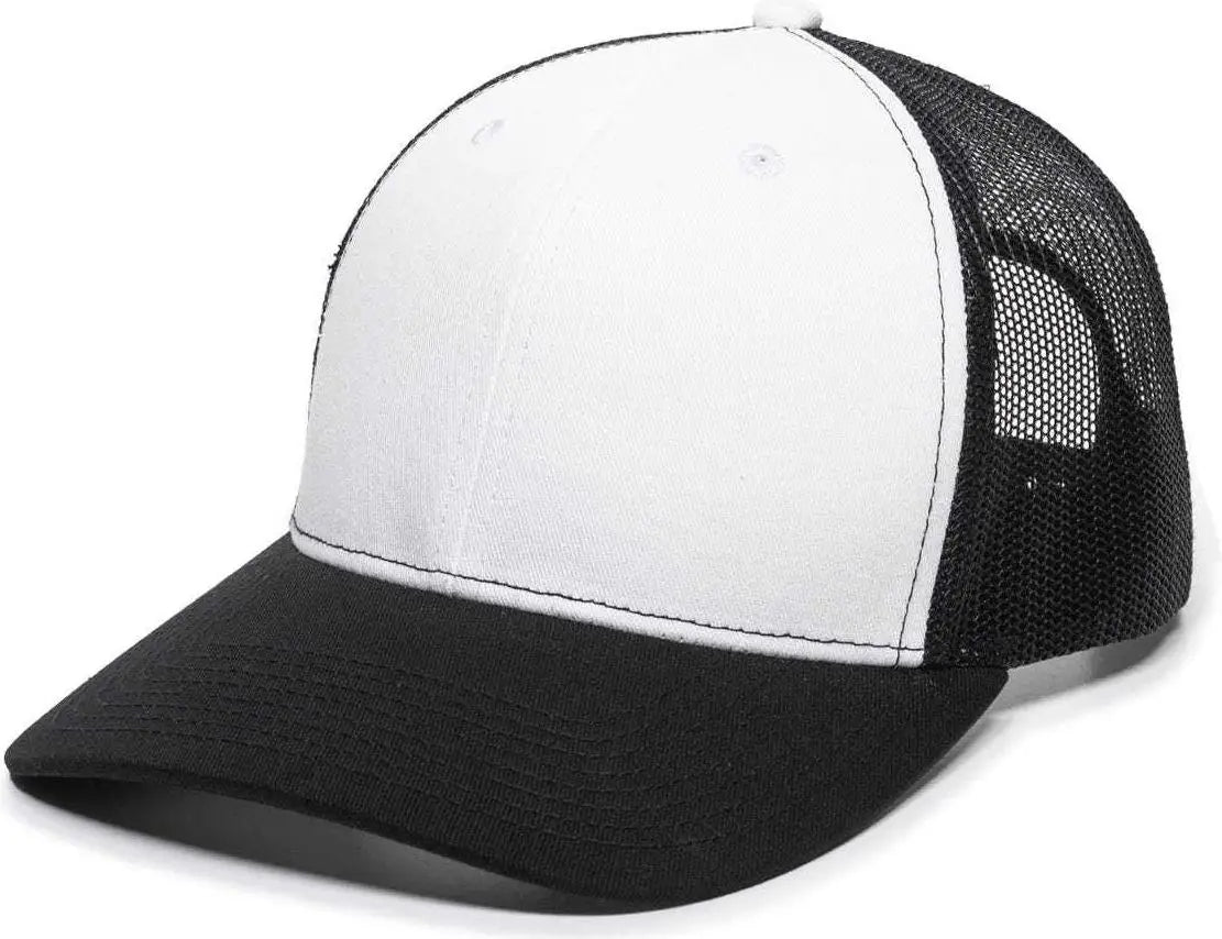 OC Sports OC771 Adjustable Mesh Back Cap - White Black Black - White Black / 6 7/8’’ - 7 1/2’’