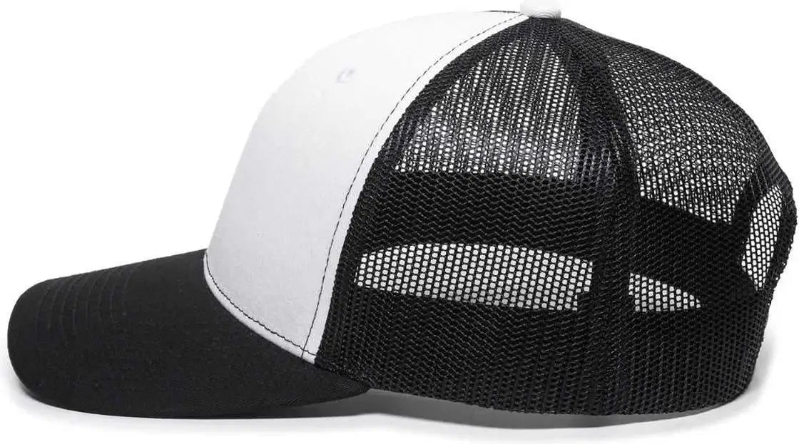 OC Sports OC771 Adjustable Mesh Back Cap - White Black Black - White Black / 6 7/8’’ - 7 1/2’’