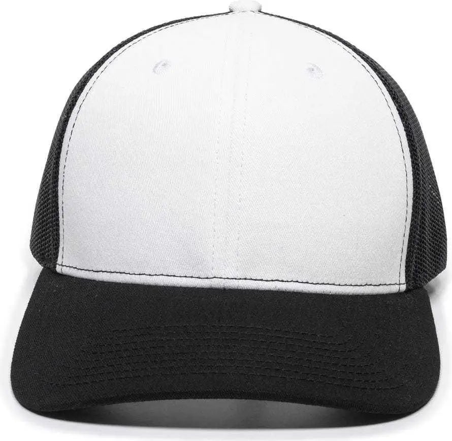 OC Sports OC771 Adjustable Mesh Back Cap - White Black Black - White Black / 6 7/8’’ - 7 1/2’’