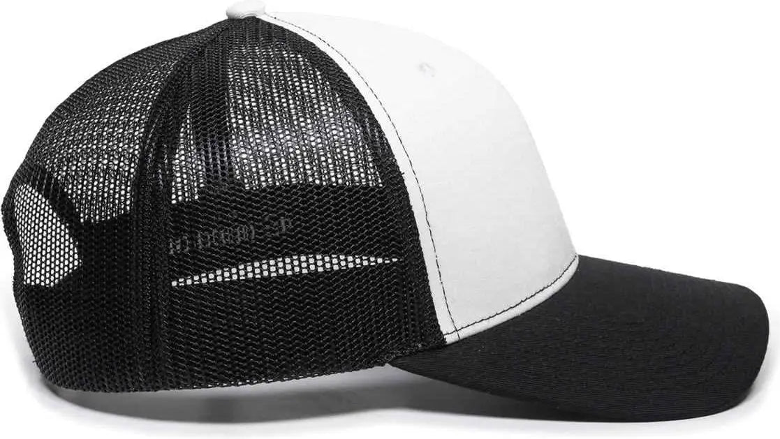OC Sports OC771 Adjustable Mesh Back Cap - White Black Black - White Black / 6 7/8’’ - 7 1/2’’