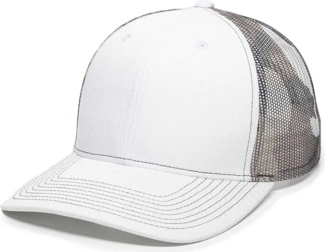 OC Sports OC771 Adjustable Mesh Back Cap - White Gray Generic Camo - White Gray / 6 7/8’’ - 7 1/2’’