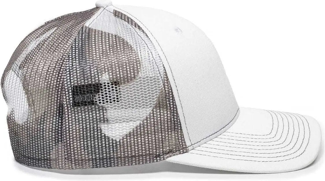 OC Sports OC771 Adjustable Mesh Back Cap - White Gray Generic Camo - White Gray / 6 7/8’’ - 7 1/2’’