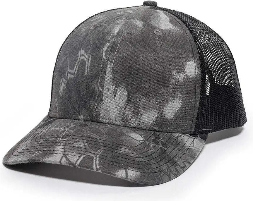 OC Sports OC771CAMO Adjustable Mesh Back Cap - Kryptek Raid Black - Kryptek Raid Black / 6 7/8’’ - 7 1/2’’