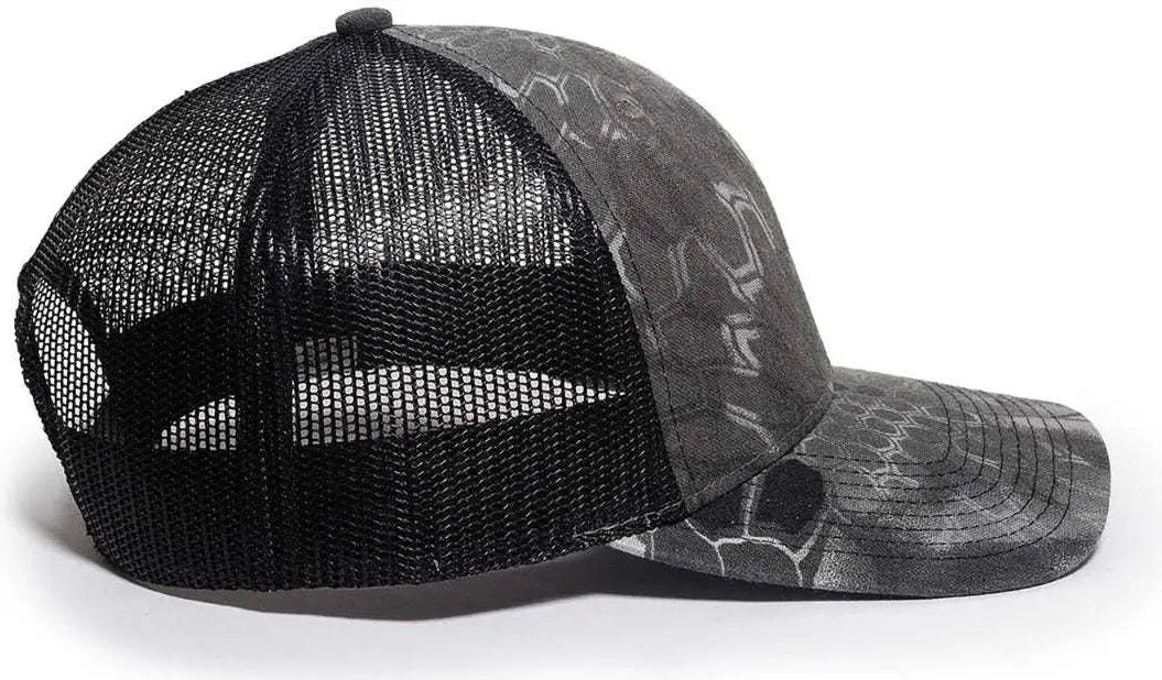 OC Sports OC771CAMO Adjustable Mesh Back Cap - Kryptek Raid Black - Kryptek Raid Black / 6 7/8’’ - 7 1/2’’