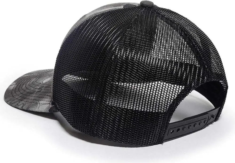 OC Sports OC771CAMO Adjustable Mesh Back Cap - Kryptek Raid Black - Kryptek Raid Black / 6 7/8’’ - 7 1/2’’